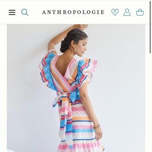 Anthropologie- Tracy Reece Ruffle Sleeve Maxi Dress